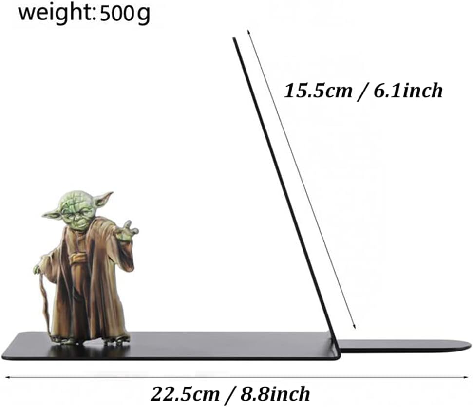 Creative L Shaped Color Book Ends, Heavy Duty Metal Bookends Office Home Decorative Book Stopper Bookshelf Gift (Color : Black)