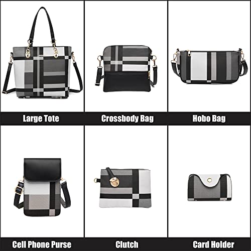 Image of OTMIPIML Purses and Handbags for Women Synthetic Leather Tote Crossbody Bags Satchel Purses Set 6pcs | Set