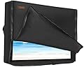 3-Side Zippered Box-Shaped Outdoor TV Cover 41 to 43 Inch Waterproof, 600D Heavy Duty Oxford Weatherproof TV Enclosure Protector, Waterproof Double Zipper Front Flap for Outside Flat Screen 41-43in TV