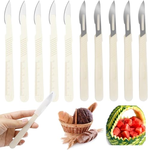 10 Pack Bäckermesser Baguettemesser Teigmesser Bäckermesser Brot Bäcker Cutter Teig Rasiermesser Werkzeug mit 5 Klingen für DIY Brot...