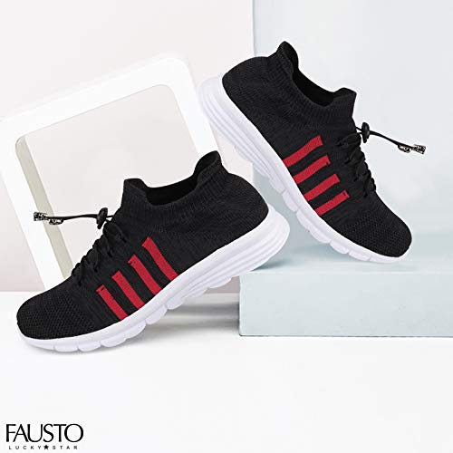 FAUSTO Men's Sports Lace Up Outdoor Running Shoes