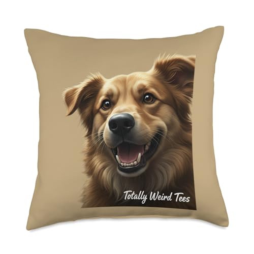 Totally Weird Tees Golden Retriever Meme Dog Cryptid Funny Throw Pillow