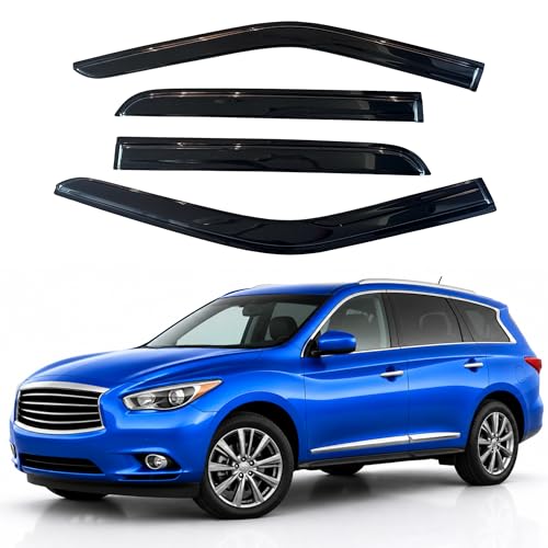 Image of IG Window Visors Fit for 2013-2021 Infiniti QX60, Out-Channel Rain Guards Vent Wind Deflectors 4PC, Car Accessories for 2013-2021 Infiniti JX35