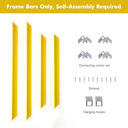 FOLKOR Floater Frame for 24x30 Canvas Paintings, DIY Metal Floating Frames with 1.5" Deep for Art Show Exhibition Home Office Gallery Wall Decor, Abstract Artwork for Modern Farmhouse Room (Yellow) by FOLKOR - Image 3