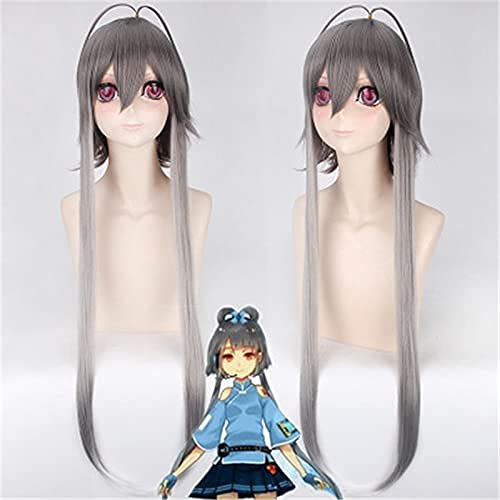 Vocaloid Luo Tianyi /Yayin Gongyu Women Silver Gray Long Wig Cosplay Costume Heat Resistant Synthetic Hair Halloween Party Wigs
