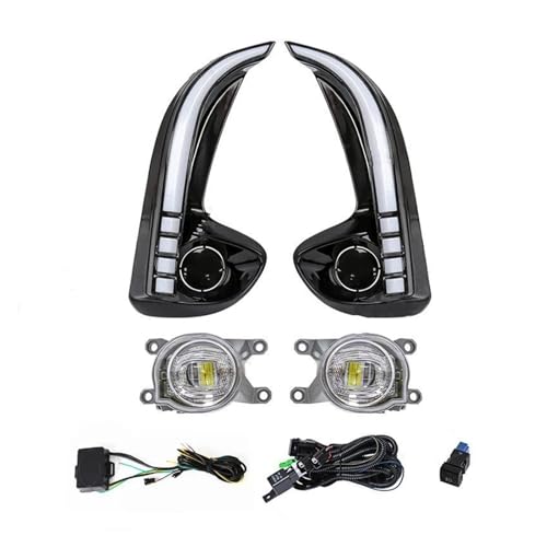 Feux brouillard LED Toyota Yaris blanc et jaune avec DRL et clignotant de pare-chocs 12V