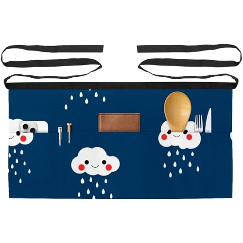 Tablier court de chef 3 poches pour éviter les taches en cuisine