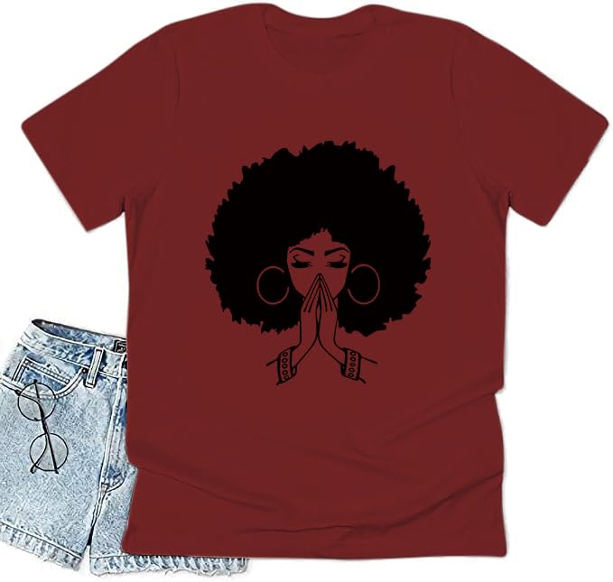 Image of Black History Shirts Black Graphic tees for Men and Women, Magic Fashion Afro American Natural Hair Vintage Melanin T-Shirts
