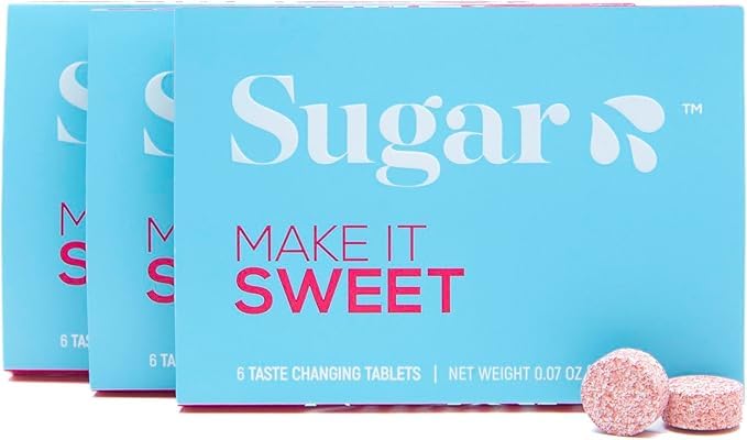Sugar Splash Taste Changing Tablets | Flavor Changing Tablets | Flavor Tripping Tablets That Make Everything Sweet (3 Packs of 6 Tablets)