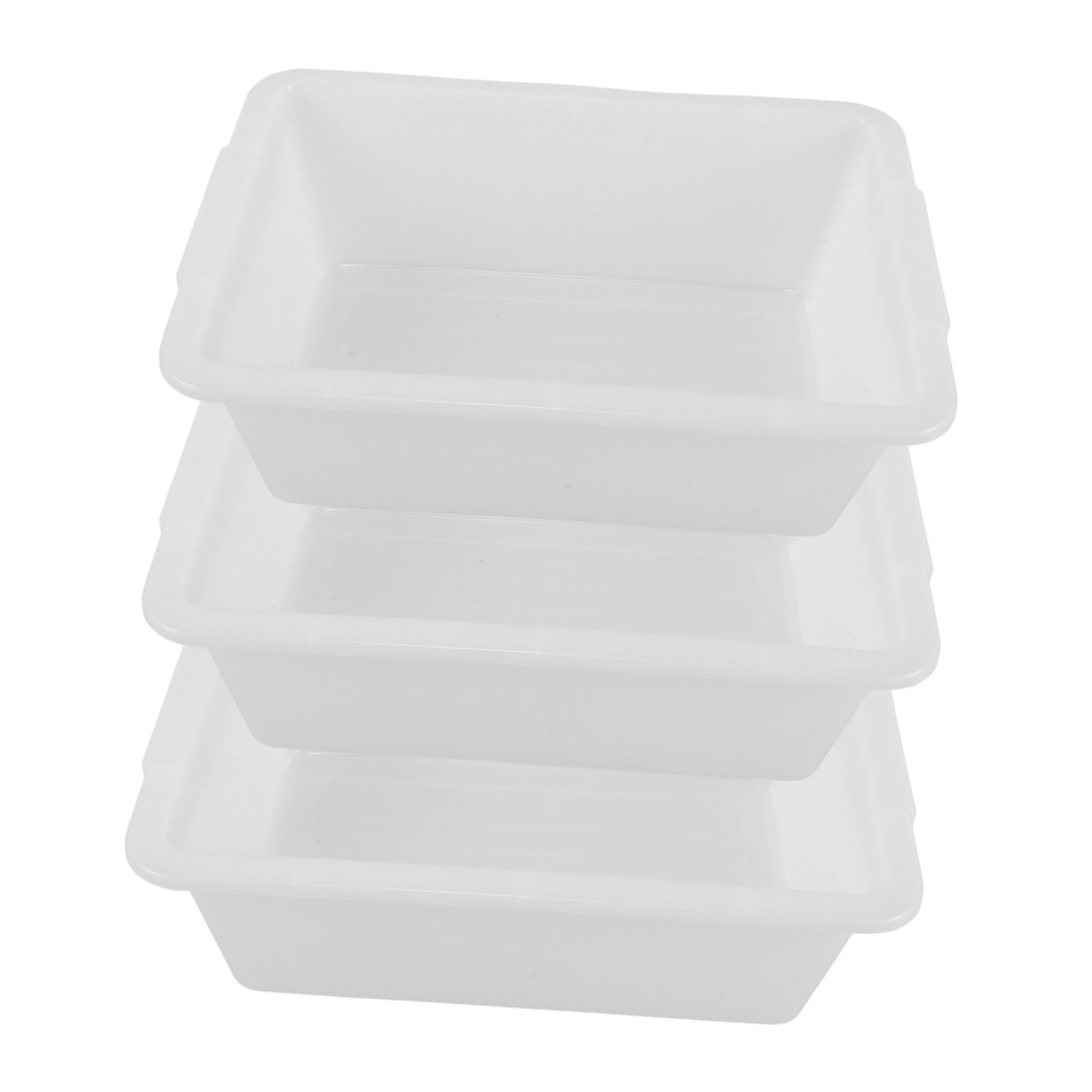 Alipis 3pcs Plastic Rectangular Bus Tubs Storage Box for Restaurant Dish Pan Multipurpose Bus Tub Utility Box Commercial Tote