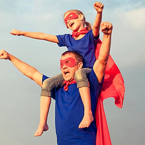 Kids Superhero Costume Cape And Mask,Halloween Costumes And Dress Up,Superhero Toys 3-12 Year Boy And Girls (Red-1) #TOP2