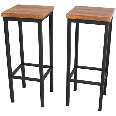 YELLOO Modelo Firenze Roma - Juego de 2 taburetes marrones altos Cover