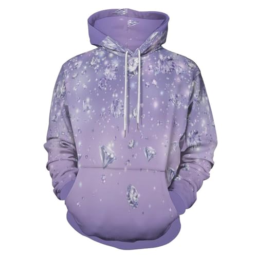 Sweat violet homme oversize à imprimé diamants scintillants chic