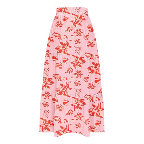 Flowy Maxi Skirts for Women A Line Boho Skirt with Split Tiered Midi Skirt High Waisted Long Skirt Floral Skirts3