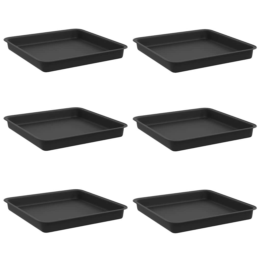 Plateaux de fleurs anti-fuite d'eau soucoupes carrées plastique noir