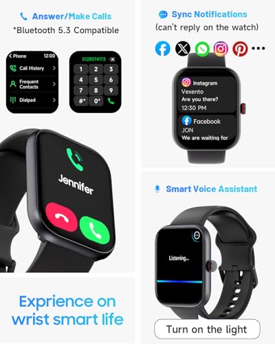 Toobur Smart Watch For Men Women, Alexa Built-In, Answer/Make Calls, 1.91 Inch Hd Screen Fitness Watch, Ip68 Waterproof, 100 Sports, Heart Rate Monitor, Sleep Tracker, Smartwatch Compatible Android Ios thumb #1