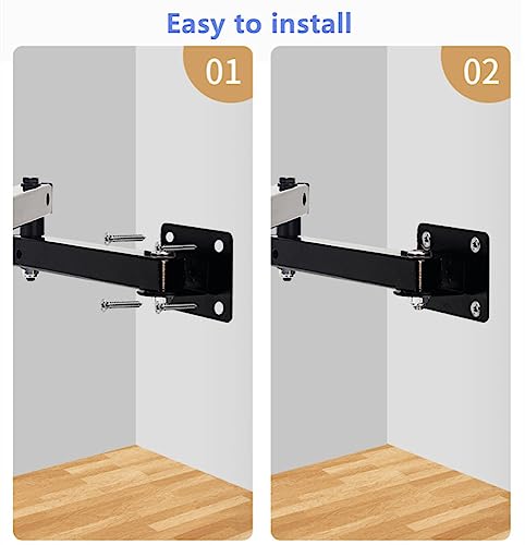 Techzere Wall Mount Tablet Cell Phone Stand Long Arm Stretchable Holder for 4-13 inch Devices