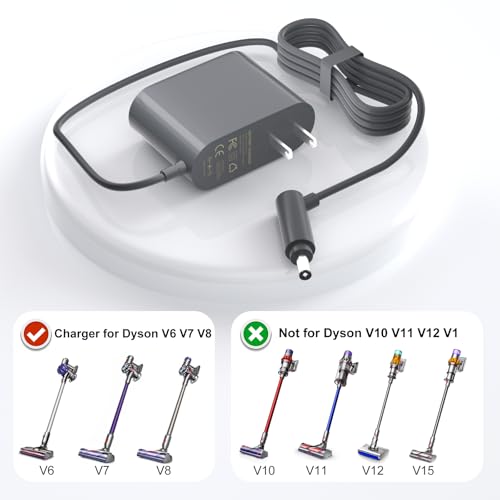 Image of Charger for Dyson V6 V7 V8 - Power Cord Replacement Fit for Dyson V6 V7 V8 DC58 DC59 DC61 DC62 SV03 SV04 SV05 SV06 Cordless Vacuum Cleaner Model 967813-02 205720-02