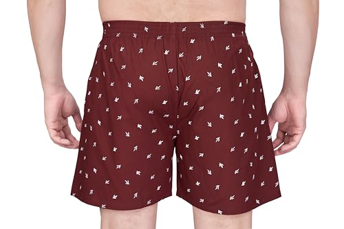 Image of Nermosa Pure Cotton Comfortable & Breathable Printed Regular Shorts /Boxer for Men, Pack of 3