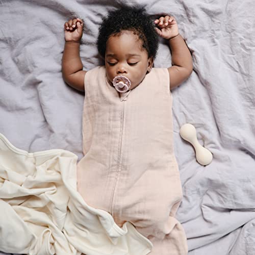Image of mushie Baby Wearable Blanket | 100% Organic Cotton Muslin | Sleeping Bag For Infants (Blush)