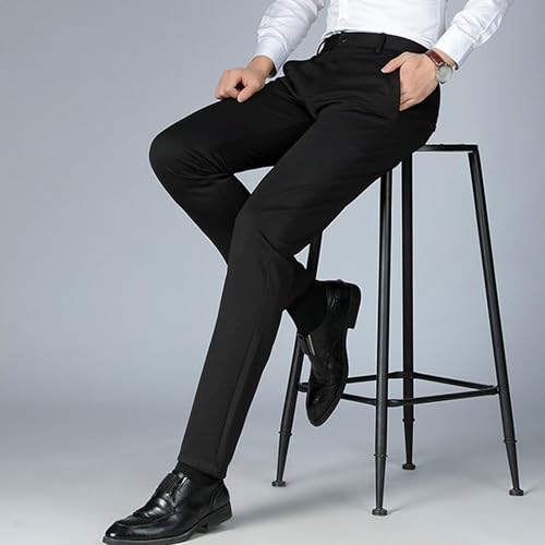 Men's Stretch Pants Slim Fit Skinny Slacks Dress Trousers Work Suit Pants for Men with Pockets4