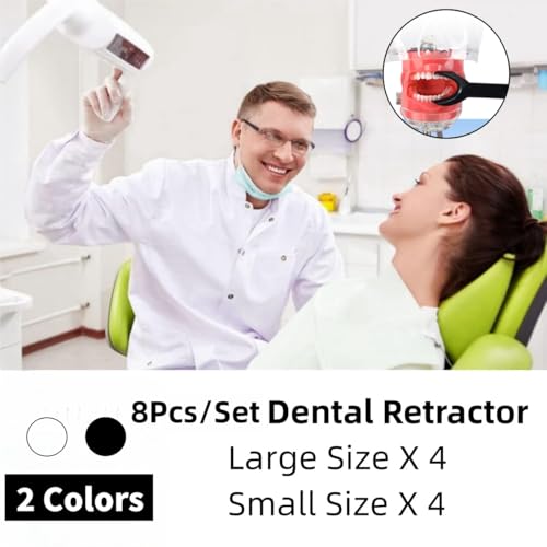 Zahnärztlicher Wangenhalter, autoklavierbarer Doppelkopf-Mundöffner zur Zahnaufhellung, 2 Größen T-förmiger transparenter Lippen-Wangenhalter für Zahnarzt, Mundpflege, Party, Mundschutz, Aussprechen