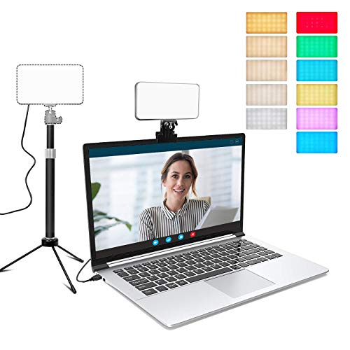Conference Video Light Set with Adjustable Tripod Stand and Clip for Webcam Light/Zoom Light/Zoom Calls/Studio Lights