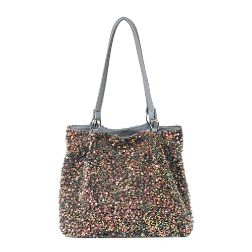 Sacs à main étincelants de grande capacité pour femme avec paillettes d'épaule