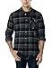 CQR Men's 100% All Cotton Button Down Flannel Shirts, Long Sleeve Brushed Warm Soft Casual Outdoor Plaid Shirt, Plaid Coal Miner, Large