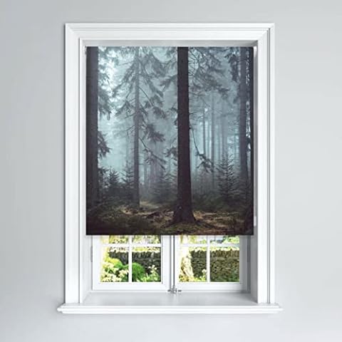 Foggy Woods Blackout Roller Blind with Fitting Cover
