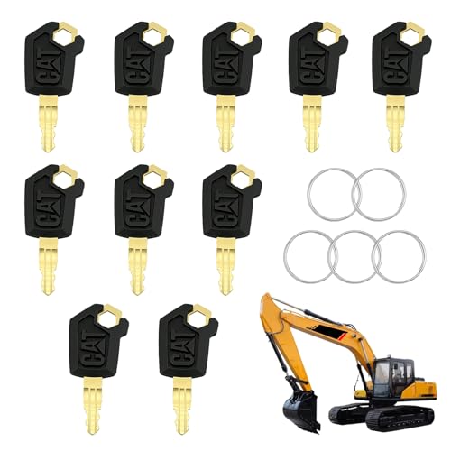 JRSHIRLEYLTD Schlüssel 10 Stück Zündschlüssel 5P8500 Universal Baumaschinen Schlüssel Set Für Schwermaschinen/Bulldozer Von Schwere Ausrüstung Zündschalter Schlüssel, Ersatz Start Schlüssel Set