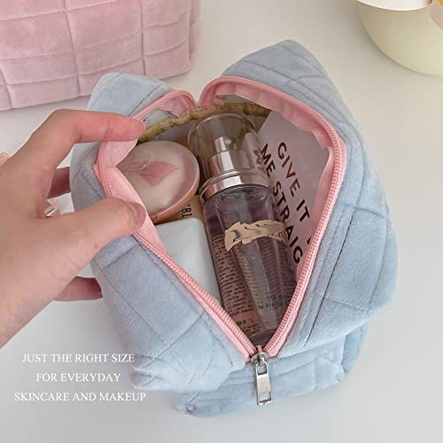 ROSABLE Pequena bolsa de maquiagem estojo de pelúcia bolsa de capacidade multifuncional bolsa com zí
