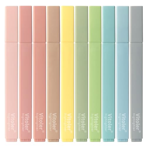 Piochoo Highlighters Assorted Colors,10Pcs Bible Highlighters and Pens No Bleed, Assorted Colors, Pastel Set, Cute Marker Pens for School Journaling