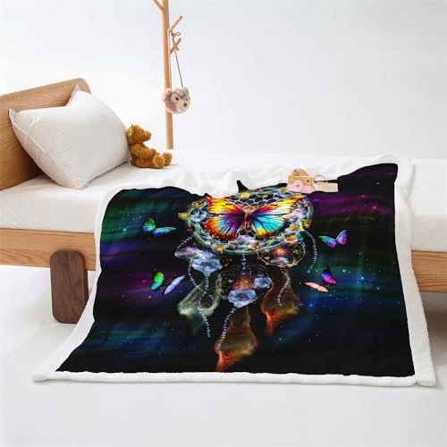 Plaid Sofa Verde, Morado Y Azul Plaid Cama Diseño de Doble Cara Manta Suave Mantas para Sofa Lana de Cordero de Franela Mantas para Cama Espesar Manta Polar Durable Manta Cama 180x220cm