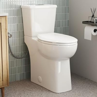 21 Inch Tall Toilet With Skirted Design, Los Flexi Two Piece Extra High Toilet for Tall Height & Seniors, 1.1/1.28 GPF Dual Flush, Powerful Siphon Jet, Quick Install and Soft-Close Seat, 12'' Rough-In