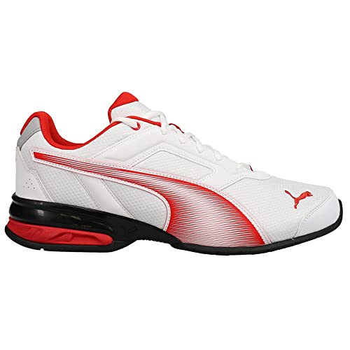 PUMA PUMA Men's Tazon 7 Running Shoe, White-High Risk Red, 9.5