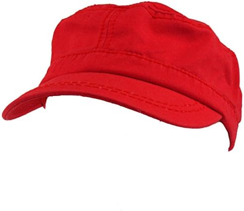 Ladies 100% Cotton Plain Blank Snapback Military Cadet Cap Hat Adjustable Red Apparel