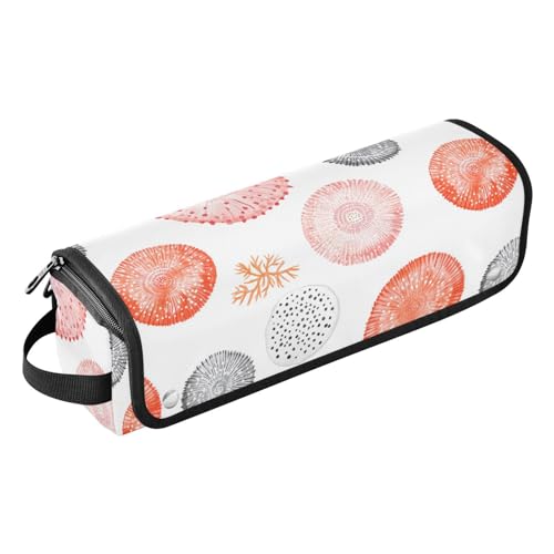 Bolsa de viaje blanca con diseño de erizo de mar para herramientas de cabello con almohadilla resistente al calor