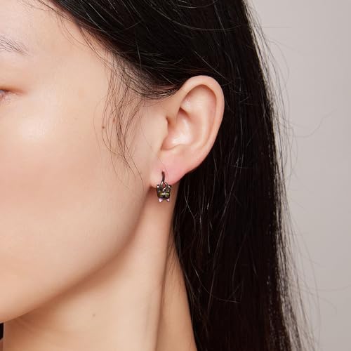 Sterling Silver Earrings VOROCO Cubic Zirconia White Gold Plated Colorful Huggie Small Hoop Earrings, Cute Butterfly Cat Hypoallergenic Earring For Women Jewelry Gifts3