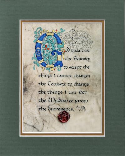 Celtic Card Company Irish Serenity Prayer Print Green Medieval Manuscripts