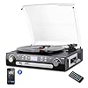 DIGITNOW Bluetooth Record Player with Stereo Speakers, Turntable for Vinyl to MP3 with Cassette Play, AM/FM Radio…