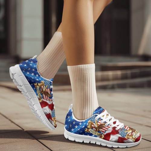 Image of GIFTPUZZ Mens Lace Up Athletic Trainers Running Sneakers Wedge Breathable Gym Lightweight Sports Tennis Shoes
