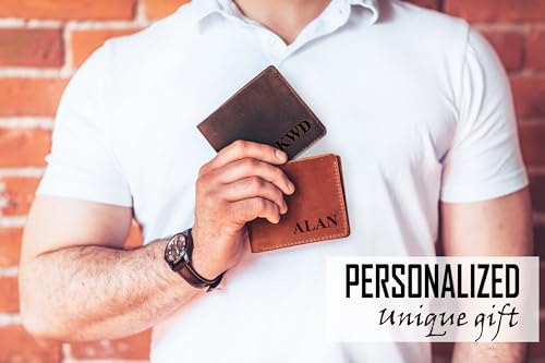 Personalized Bifold Wallet with Engraved Name or Initials – Mens Bifold Wallet Crafted in USA –Anniversary Gift, Groomsmen Gift, Father Gift, Christmas Gift – Genuine Leather Bifold Wallet For Men4