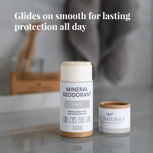 J&L Naturals Mineral Deodorant | Baking Soda-Free, 100% Natural, Sustainable Skin Care | Sensitive Deodorant For Women & Men | Aluminum Free, Vegan, Cruelty-Free (Naked, 3 Oz (Pack Of 1)) #TOP2