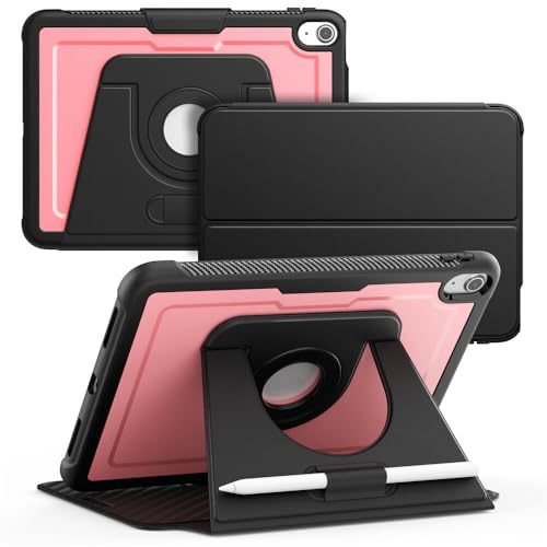 Étui compatible avec iPad 9ème génération 10.2 2021 rose à rabat en cuir