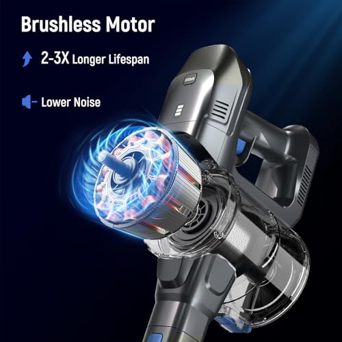 FABULETTA-Cordless-Vacuum-Cleaner-Self-Standing-Brushless-Stick-Vacuum-for-Home-15-50Min-Running-Time-5-Layer-Filtration-System-Anti-Tangle-Brush-LED-Display-Lightweight FABULETTA Cordless Vacuum Cleaner Self Standing Brushless Stick Vacuum for Home 15 50Min Running Time 5 Layer Filtration System Anti Tangle Brush LED Display Lightweight