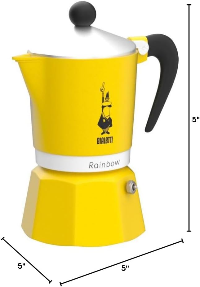 Miniatura 6 de Caffettiera gialla Bialetti rainbow 3 tazze alluminio 4982