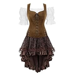 Light Brown Vest White Blouse Brown Skirt