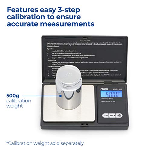 Aws Series Digital Pocket Weight Scale 600G X 0.1G, (Black), Aws-600-Blk #TOP4