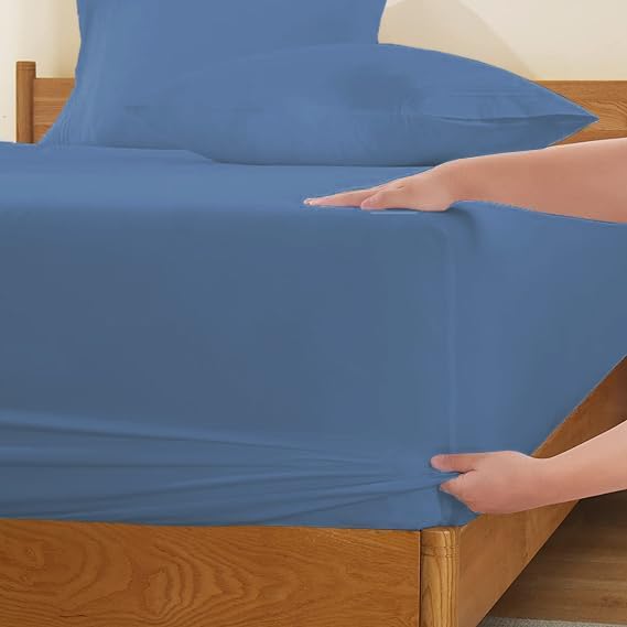 Miniatura 2 de Juego de sábanas de 4 piezas, 100% algodón egipcio de 1000 hilos, sábanas suaves de hotel de lujo para colchones de hasta 18 pulgadas de